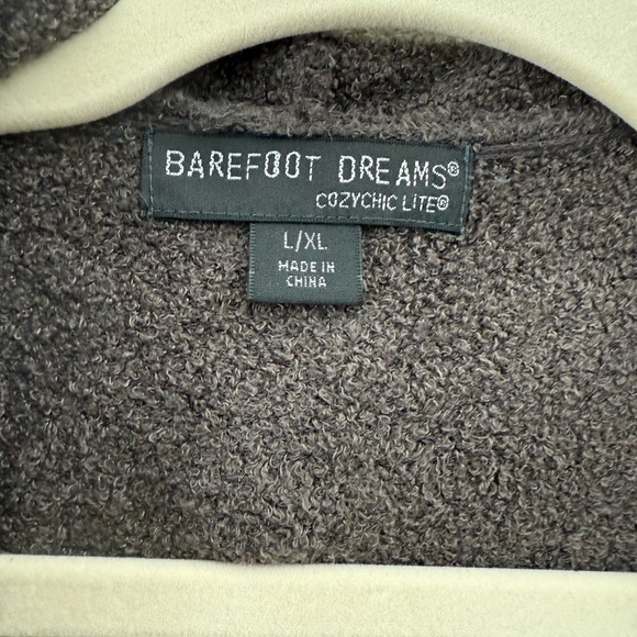 Barefoot Dreams Cozy Hooded Cardigan in Taupe - Picture 3 of 7